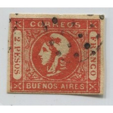 ARGENTINA 1859 GJ 18 CABECITA DE $ 2 BONITO EJEMPLAR U$ 135